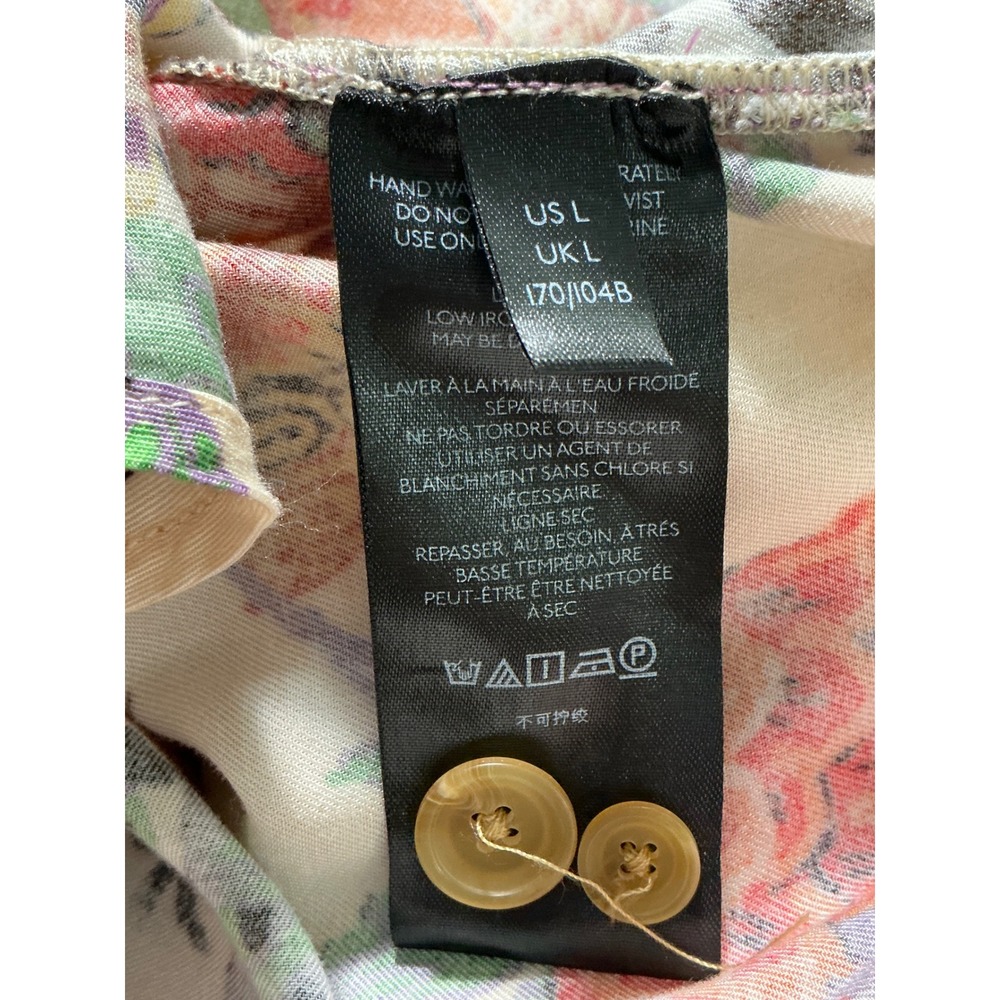 Pilcro Anthropologie Mixed Media Leopard Floral Patchwork Button Down Shirt L - Picture 9 of 10